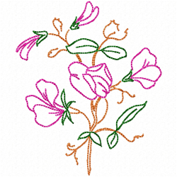 Flowers And Tree Embroidery Design 9